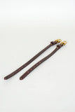 Hand-Stitched Leather Dog Collar with Brass Buckles: 12 in. Amish-Made Made in USA