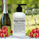 Champagne & Strawberries Aloe Vera Body Lotion 8oz. Made in USA
