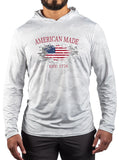 "AMERICAN MADE" PERFORMANCE MESH WHITE OUT SUN HOODIE 672MSHWAMXS