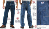 2-Pack Dark Stone Washed Work Carpenter Dungaree Jeans by ROUND HOUSE® Made in USA #1010 (Copy)