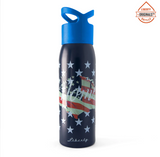 Home Originals Water Bottle w/Blue Cap Made in USA by Liberty Bottleworks