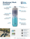 Clearance: Breakaway® Muck Insulated Cyclist Mountain Bikers Water Bottle 24 oz by Polar Bottle Made in USA