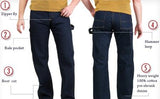 2-Pack Rigid Classic Carpenter Work Dungaree Jeans by ROUND HOUSE® #101 Made in USA
